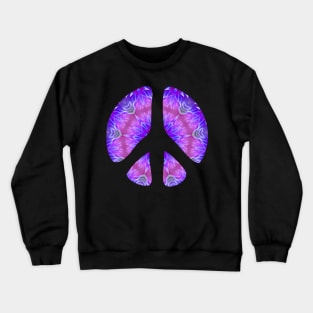 Peace Symbol - Violet Pattern 2 Crewneck Sweatshirt